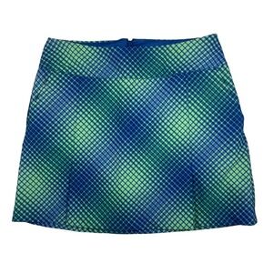 Nike Golf Dri-FIT Skort RETRO Women 8 Blue Green Plaid Athletic‎ Golf Tennis Y2K